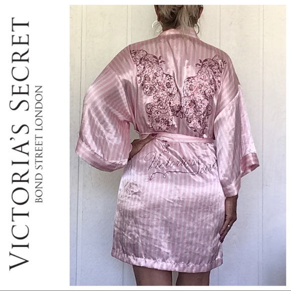 Victoria's Secret Other - VICTORIAS SECRET PINK & WHITE STRIPE SATIN ROBE OS